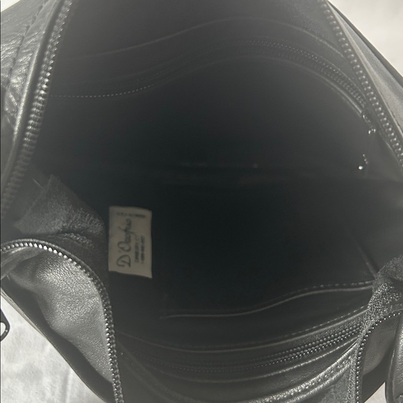 D'Onofrio Classic Black Leather Travel Shoulder Bag Purse 🌺🌺 - Picture 6 of 7